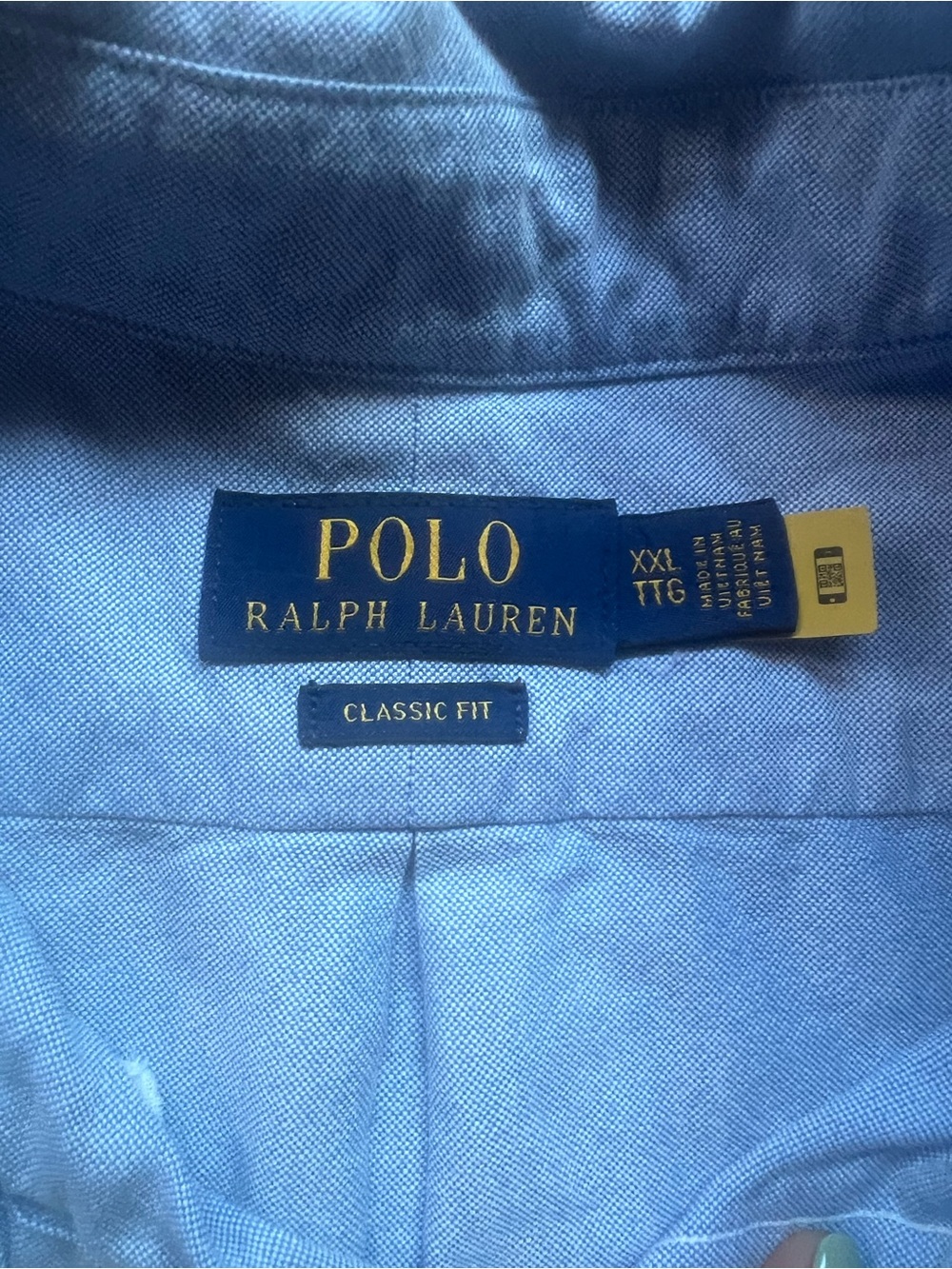 Polo Ralph Lauren Mens Blue Oxford Button Down Shirt Long Sleeve Classic Sz XXL - Picture 3 of 5